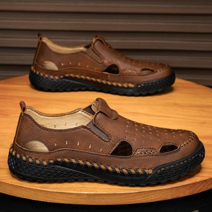 Men Handmade Genuine Leather Breathable Loafers by GARB 