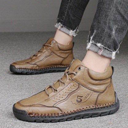 mens genuine leather orthopedic boots