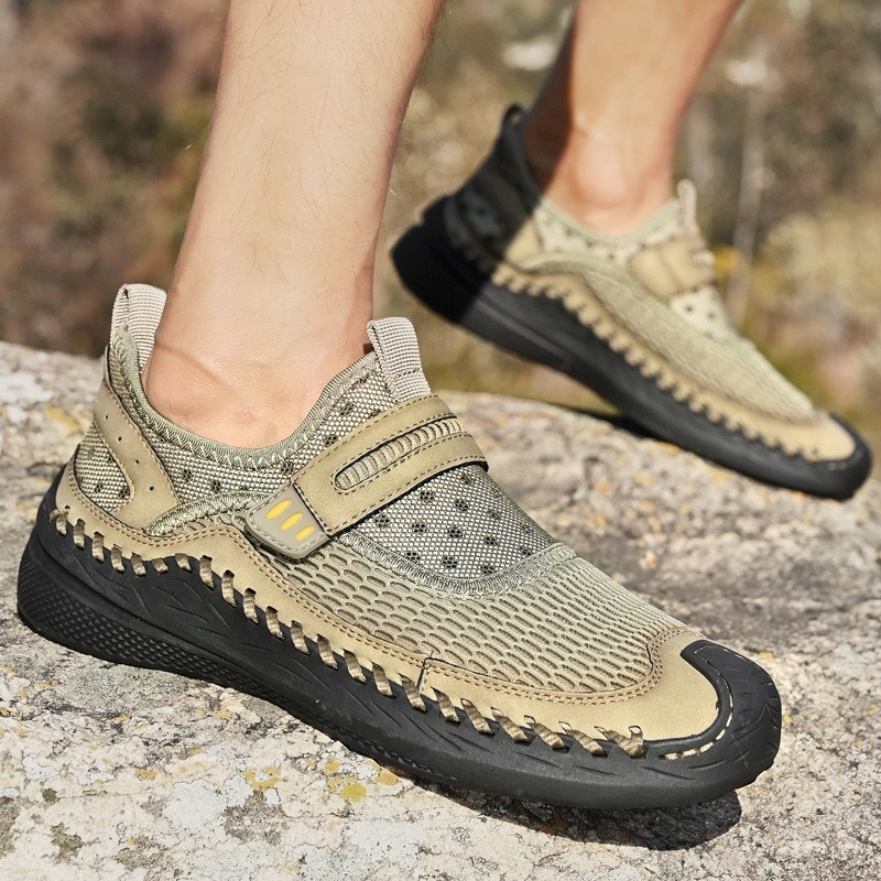 GARB Men's Handcrafted Genuine Leather Breathable Outdoor Sneakers