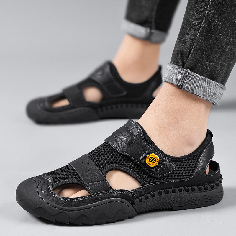 Men Mesh Cut Out Breathable Casual Sandals 