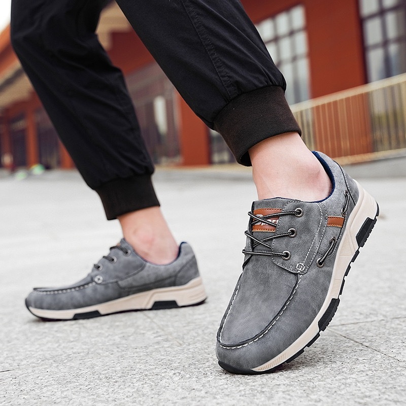 Men's Leather Orthopedic Sneakers - Wide Toe Box, Arch Support, Comfortable Walking Shoes