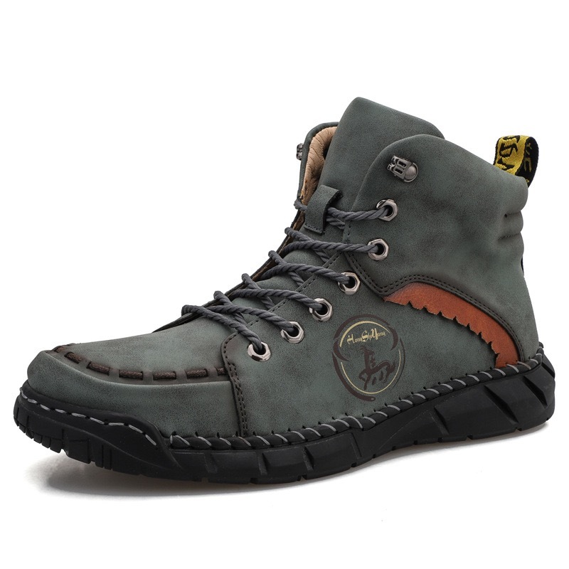 mens genuine leather orthopedic outdoor boots