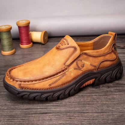 Men's handmade genuine leather orthopedic loafers