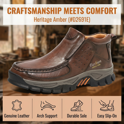 ⏰Last Day! 45% OFF  🔥GARB®Men's Mid Top Cowhide Slip On Outdoor Work Boots