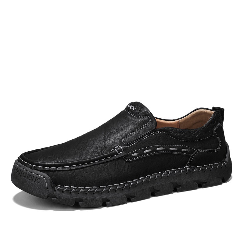 GARB Men's Handcrafted Cowhide Orthopedic Loafers-Wide Toe Box