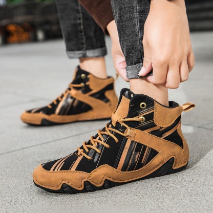 mens genuine leather orthopedic walking boots