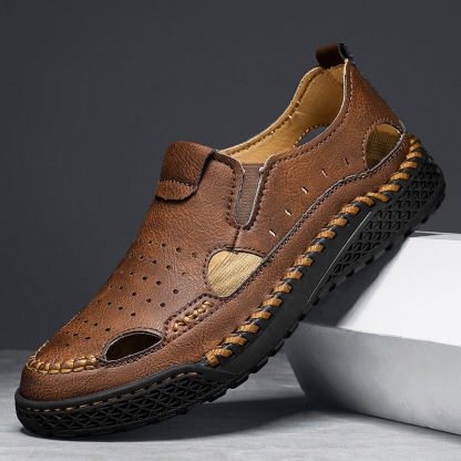 Men Handmade Genuine Leather Breathable Loafers by GARB 