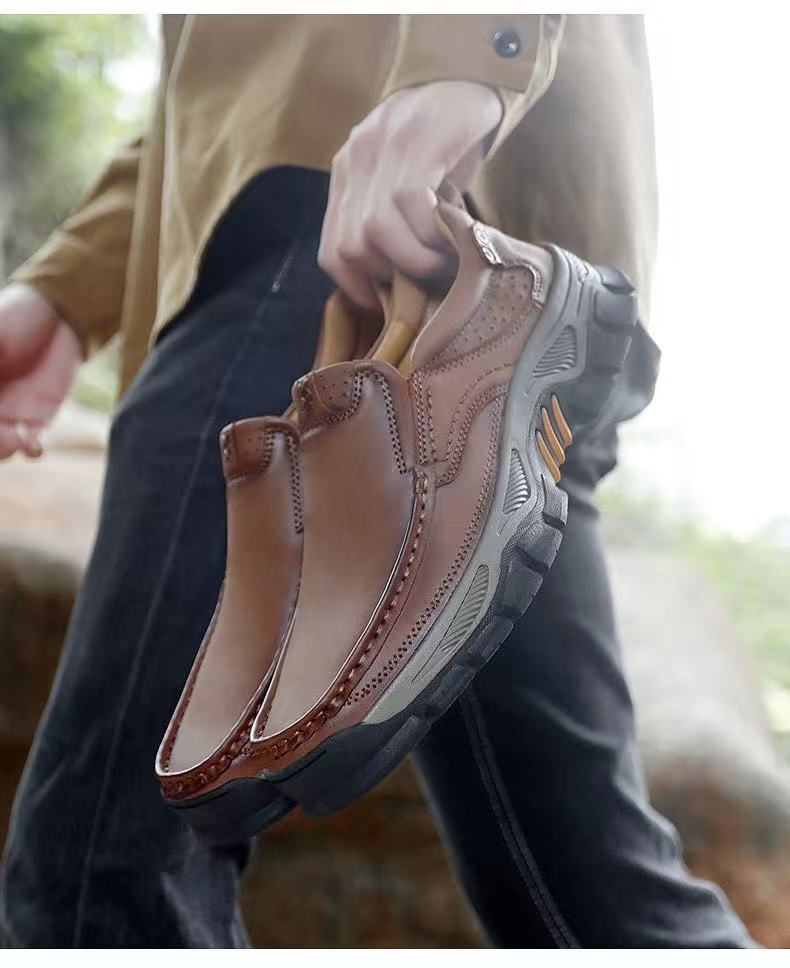 ⏰Last Day! 45% OFF  🔥GARB®Men's Genuine Leather Outdoor Slip-On Loafers with Arch Support & Wide Toe Box