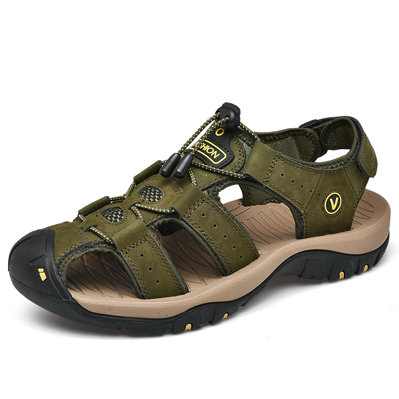 Genuine Leather Men's Summer Outdoor Sandals 