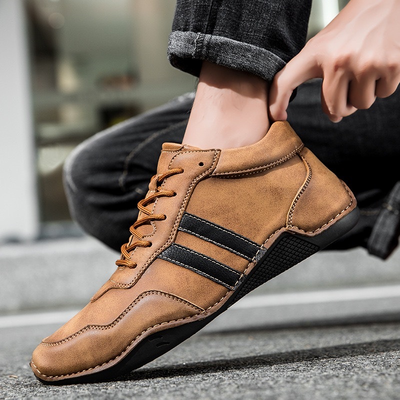 mens genuine leather orthopedic shoes 