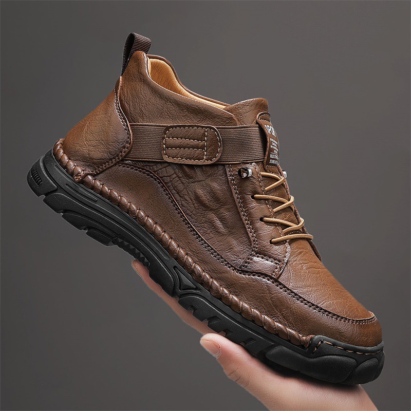 mens handmade cowhide no-glue orthopedic boots