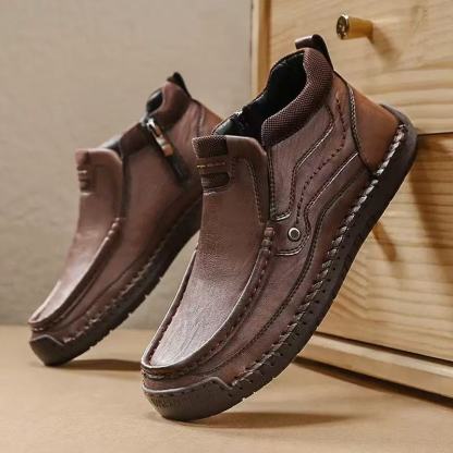 Men's Handmade Genuine Leather No-glue Orthopedic Boots 