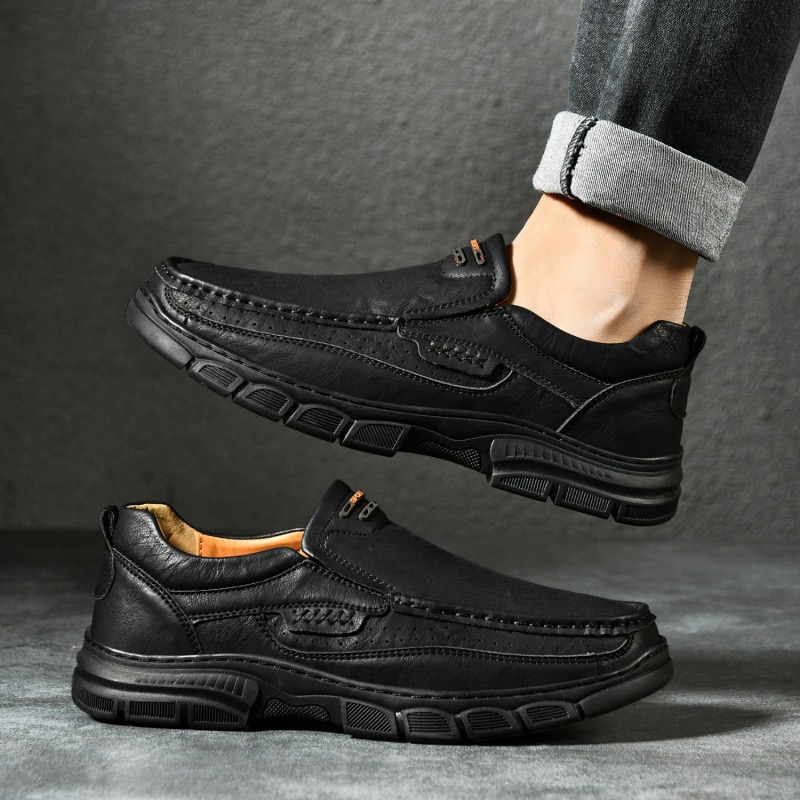 Men Handmade Genuine Leather Orthopedic Slip-on Loafers