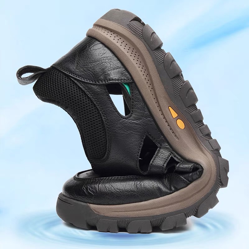 GARB Men's handmade cowhide porous breathable shoes