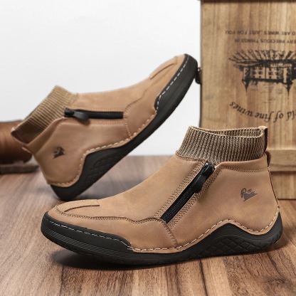 mens genuine leather orthopedic boots