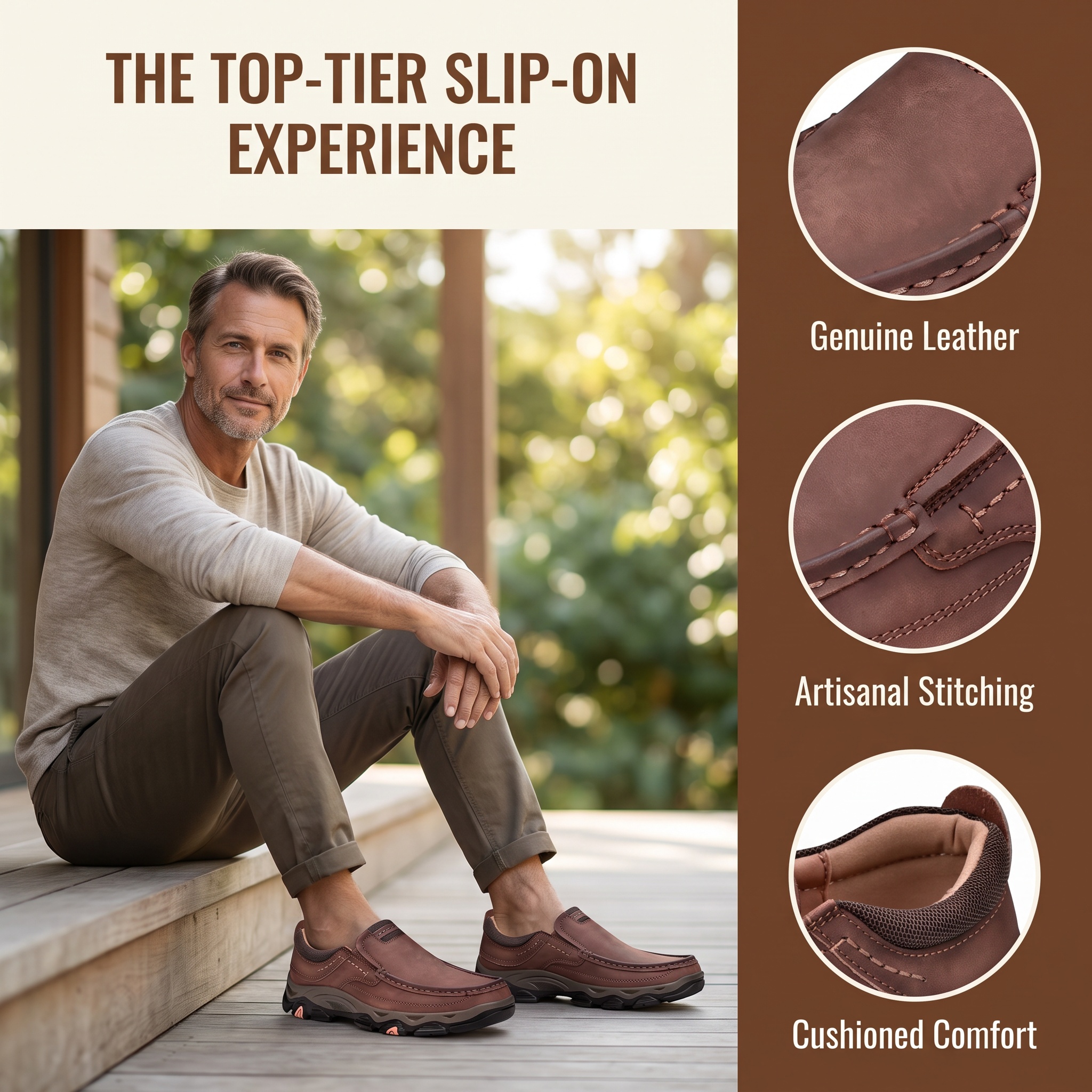 ⏰Last Day! 45% OFF  🔥GARB® Men’s Outdoor Hand Sewn Slip-On Full Grain Leather Casual Shoes