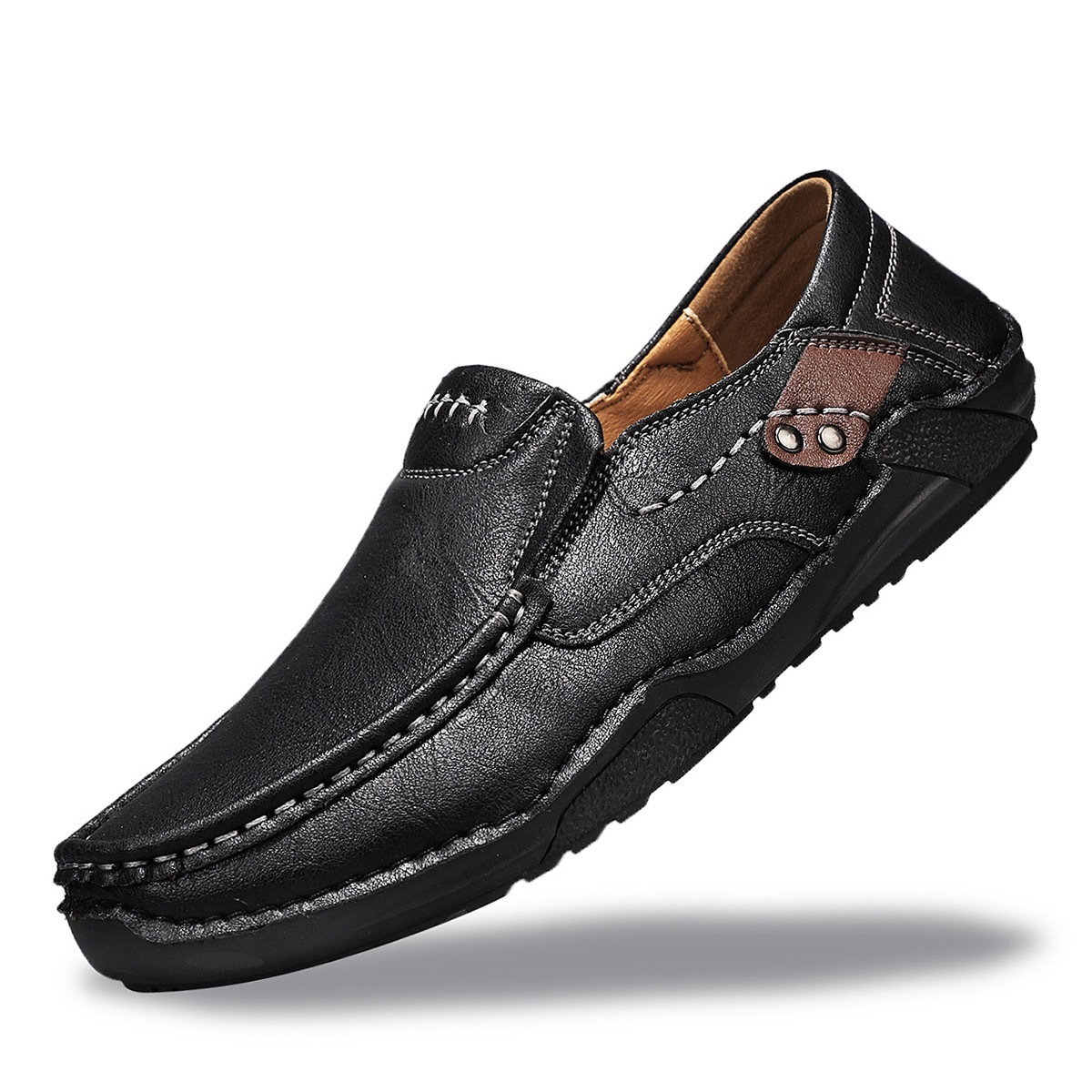 mens handmade cowhide orthopedic loafers