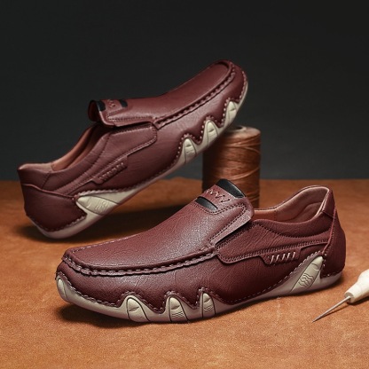 mens genuine leather orthopedic waterproof loafers 