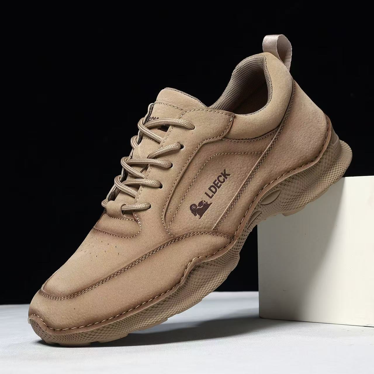 mens Handmade Genuine Leather No-glue Orthopedic shoes 