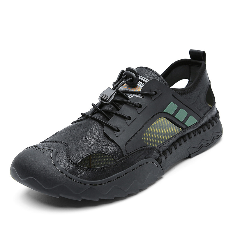 Men's comfortable genuine leather handmade breathable sandals