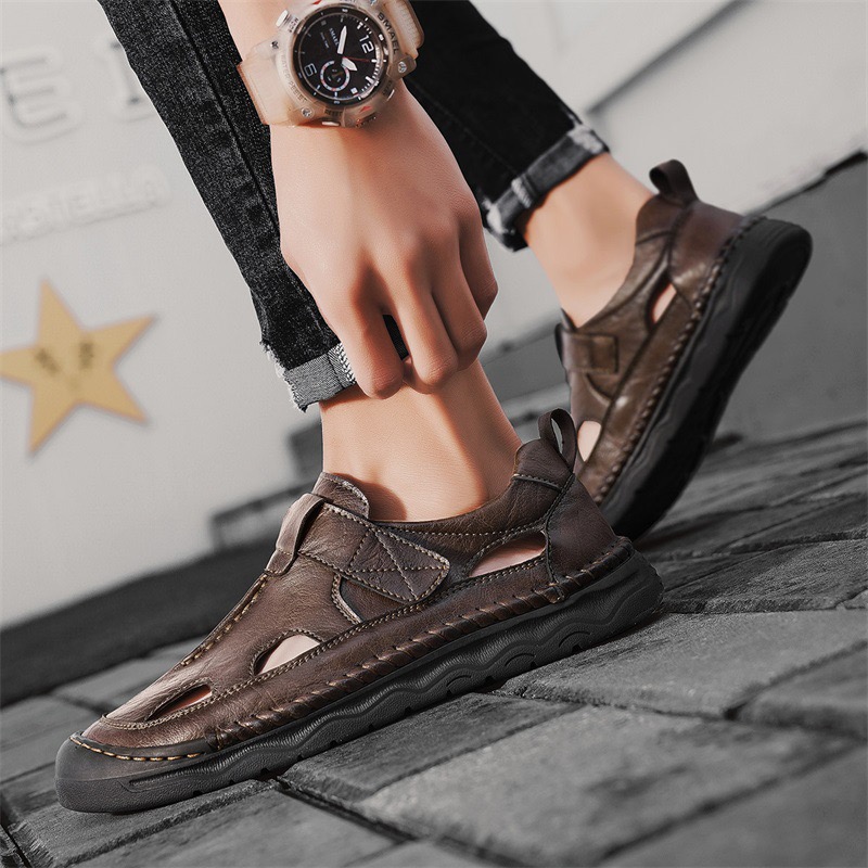 GARB Mens Handmade Cowhide orthopedic Sandals