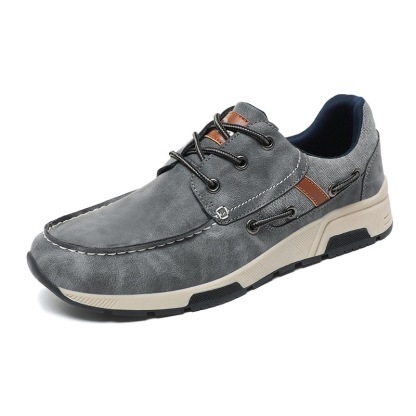 Men's Leather Orthopedic Sneakers - Wide Toe Box, Arch Support, Comfortable Walking Shoes