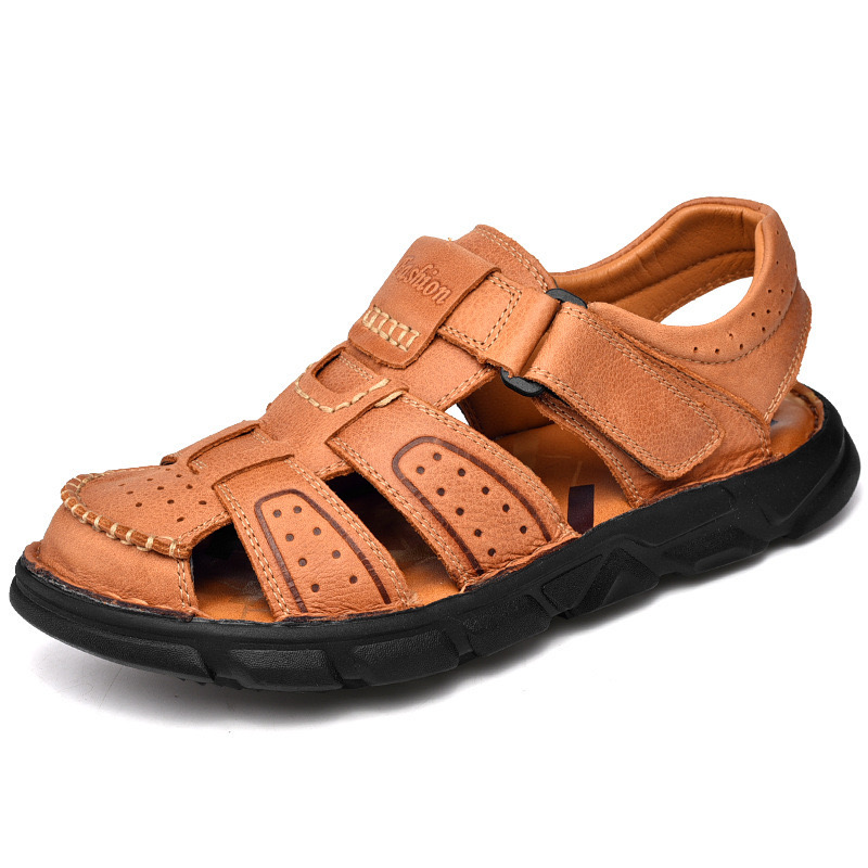 Men's Closed Toe Outdoor Handmade Leather Sandal