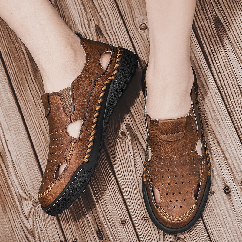 Men Handmade Genuine Leather Breathable Loafers by GARB 