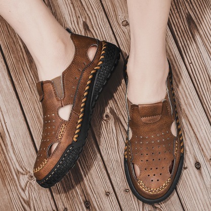 Men Handmade Genuine Leather Breathable Loafers by GARB 