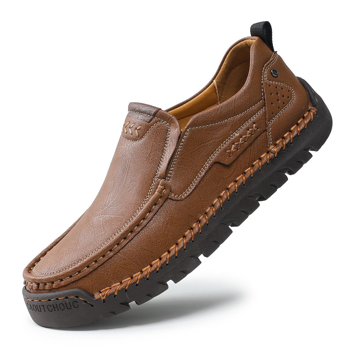Mens Handcrafted Cowhide Orthopedic Loafers