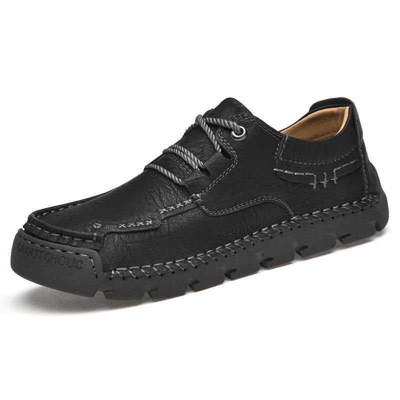 mens genuine leather orthopedic walking shoes 