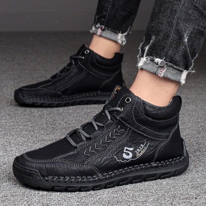 mens genuine leather orthopedic boots