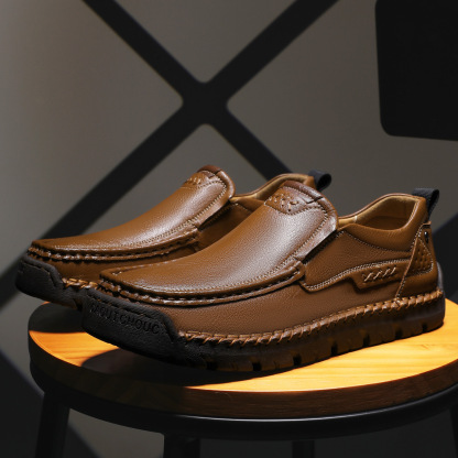 Mens Handcrafted Cowhide Orthopedic Loafers