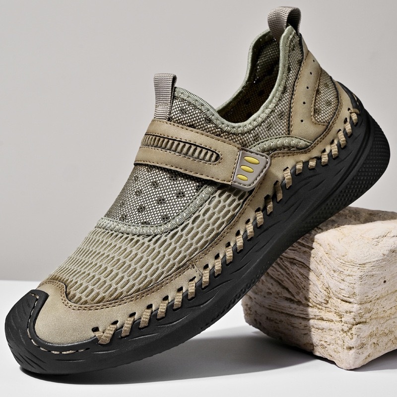 GARB Men's Handcrafted Genuine Leather Breathable Outdoor Sneakers