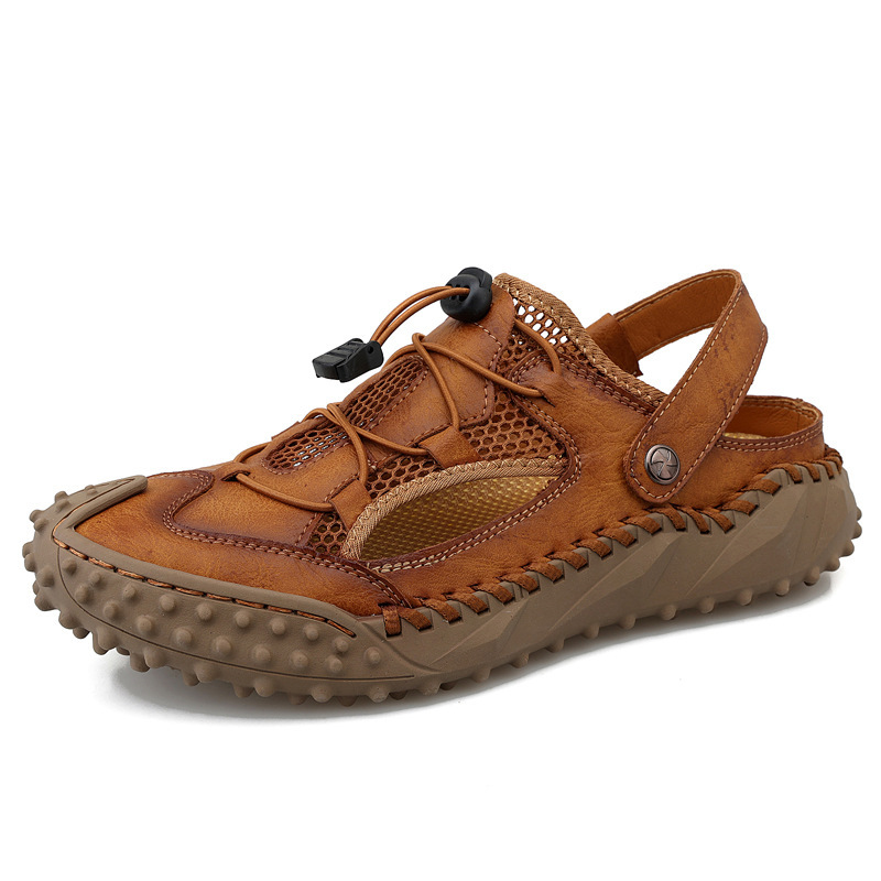GARB Men's handmade genuine leather orthopedic slip-on shoes