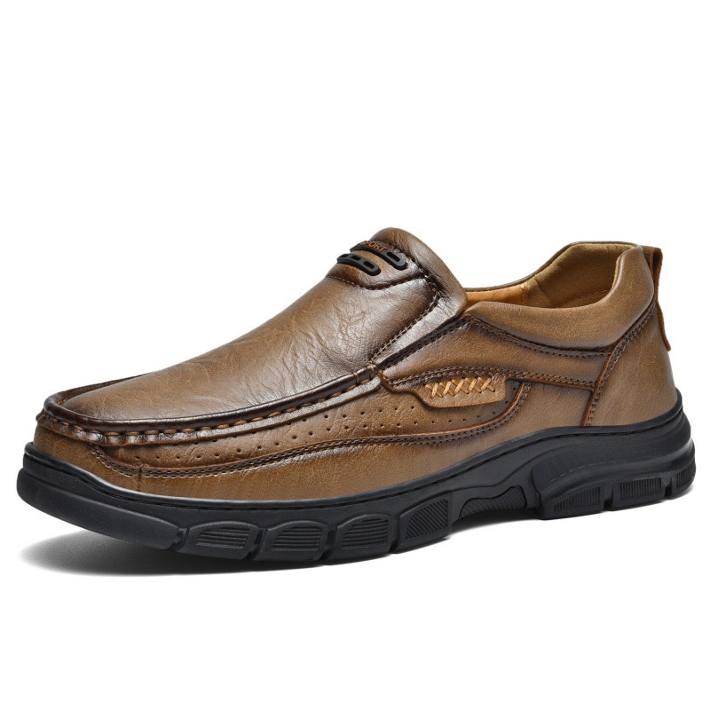 Men Handmade Genuine Leather Orthopedic Slip-on Loafers