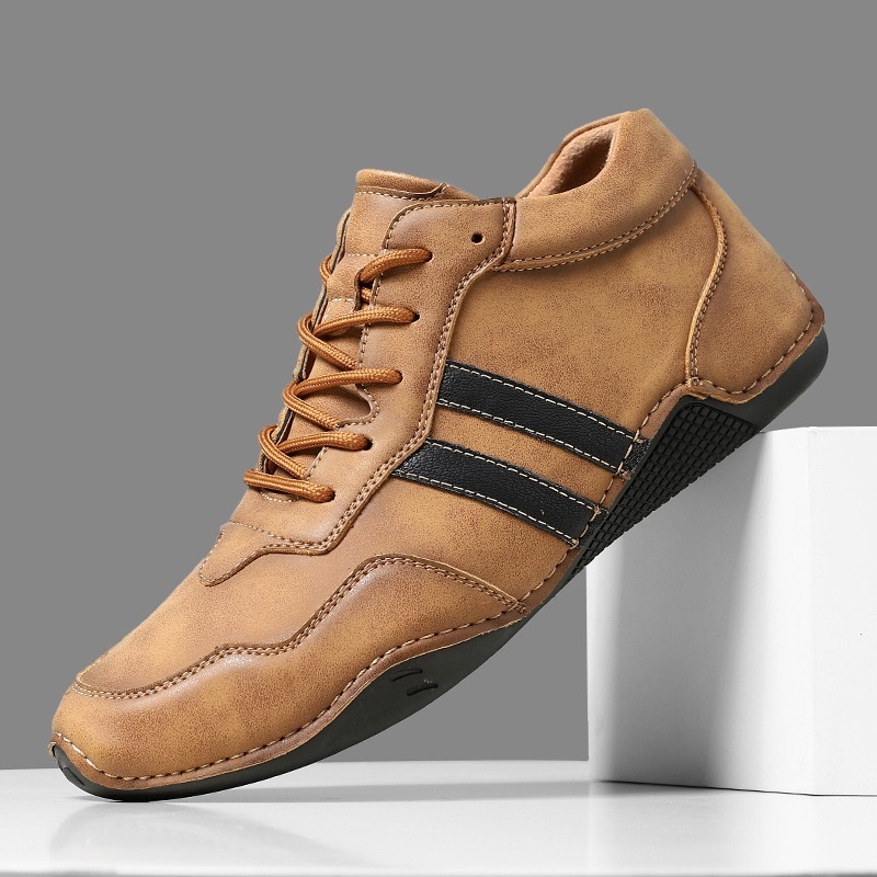 mens genuine leather orthopedic shoes