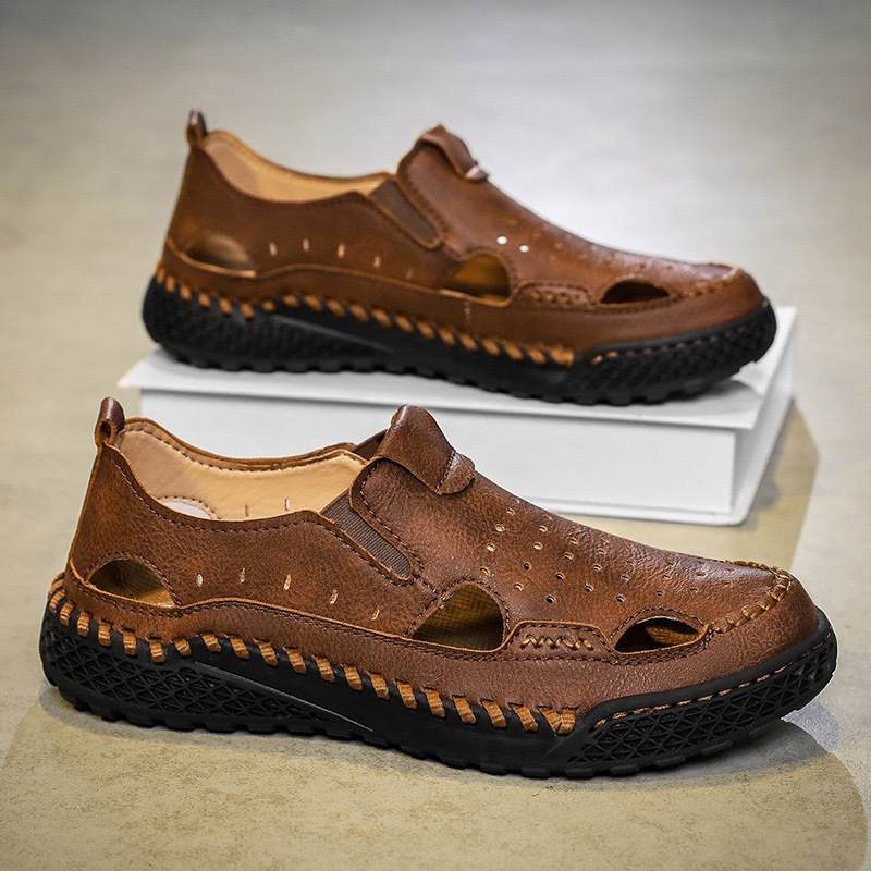 Men Handmade Genuine Leather Breathable Loafers by GARB 