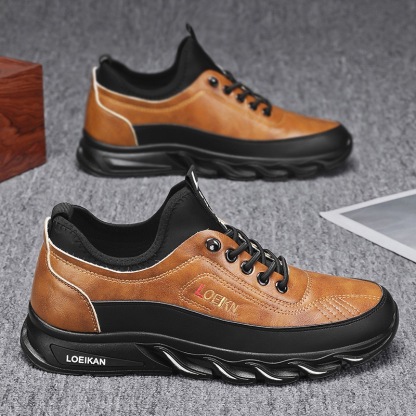 Mens Genuine Leather Orthopedic Sneakers 