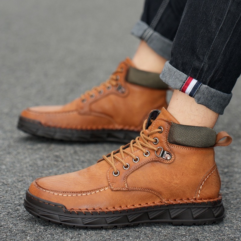 mens handmade cowhide orthopedic boots