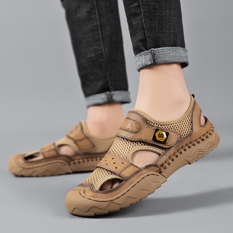 Men Mesh Cut Out Breathable Casual Sandals 