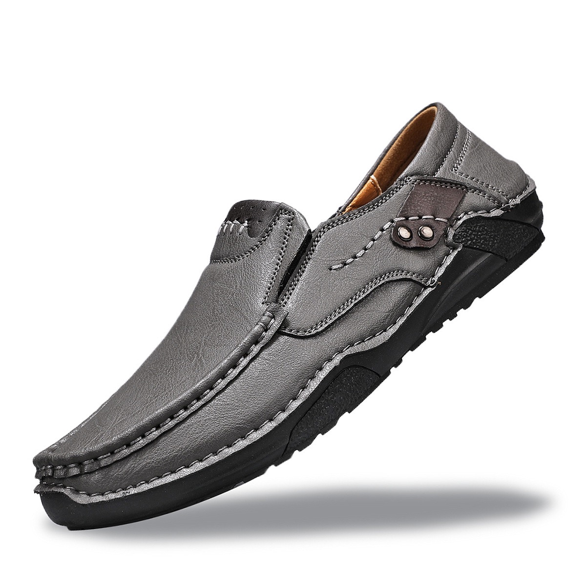 mens handmade cowhide orthopedic loafers