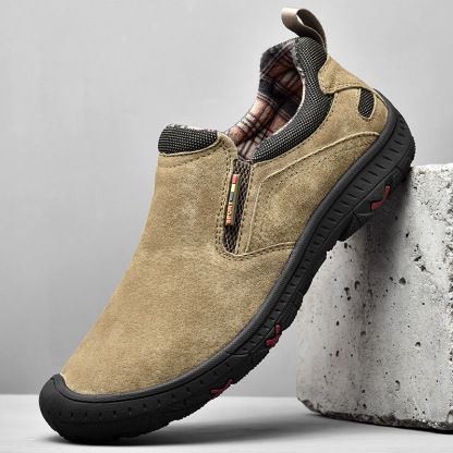 GARB Men’s Handcrafted Leather Outdoor Loafers – Arch Support, Wide Toe & Impact Protection