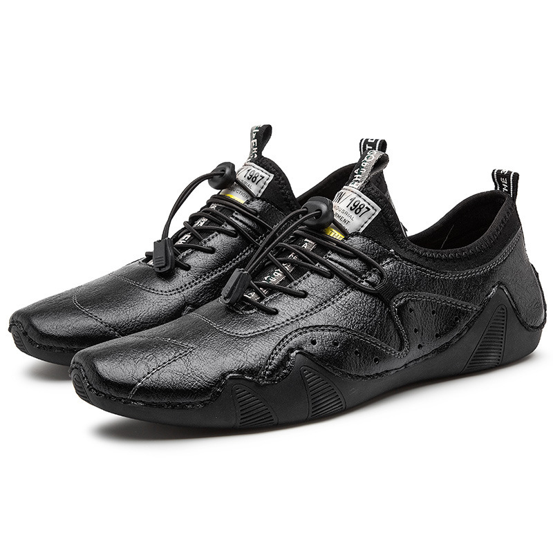 GARB Men's Handmade Orthopedic Breathable Lace-up Leather Shoes