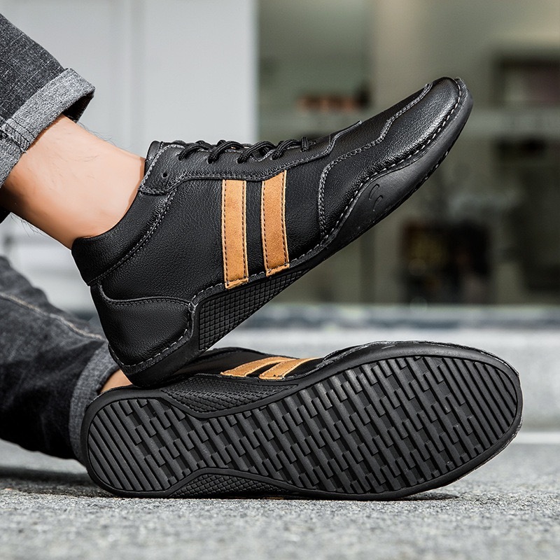 mens genuine leather orthopedic shoes 