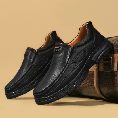 Men Handmade Genuine Leather Orthopedic Slip-on Loafers