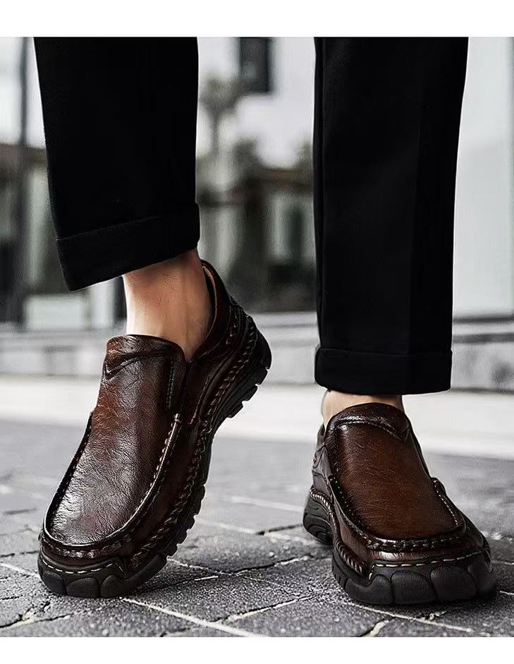 ⏰Last Day! 45% OFF  🔥GARB®Men's Genuine Leather Outdoor Slip-On Loafers with Arch Support & Wide Toe Box