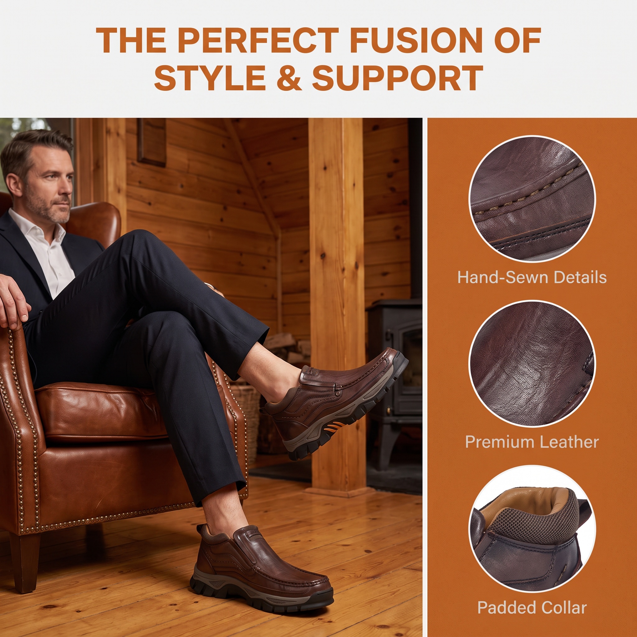 ⏰Last Day!45% OFF 🔥GARB® Men‘s Handmade Genuine Leather Watreproof Orthopedic Boots 