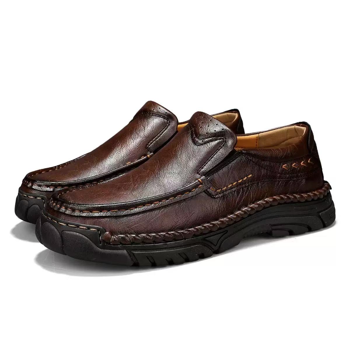 ⏰Last Day! 45% OFF 🔥GARB®Men's Genuine Leather Outdoor Slip-On Loafers with Arch Support & Wide Toe Box