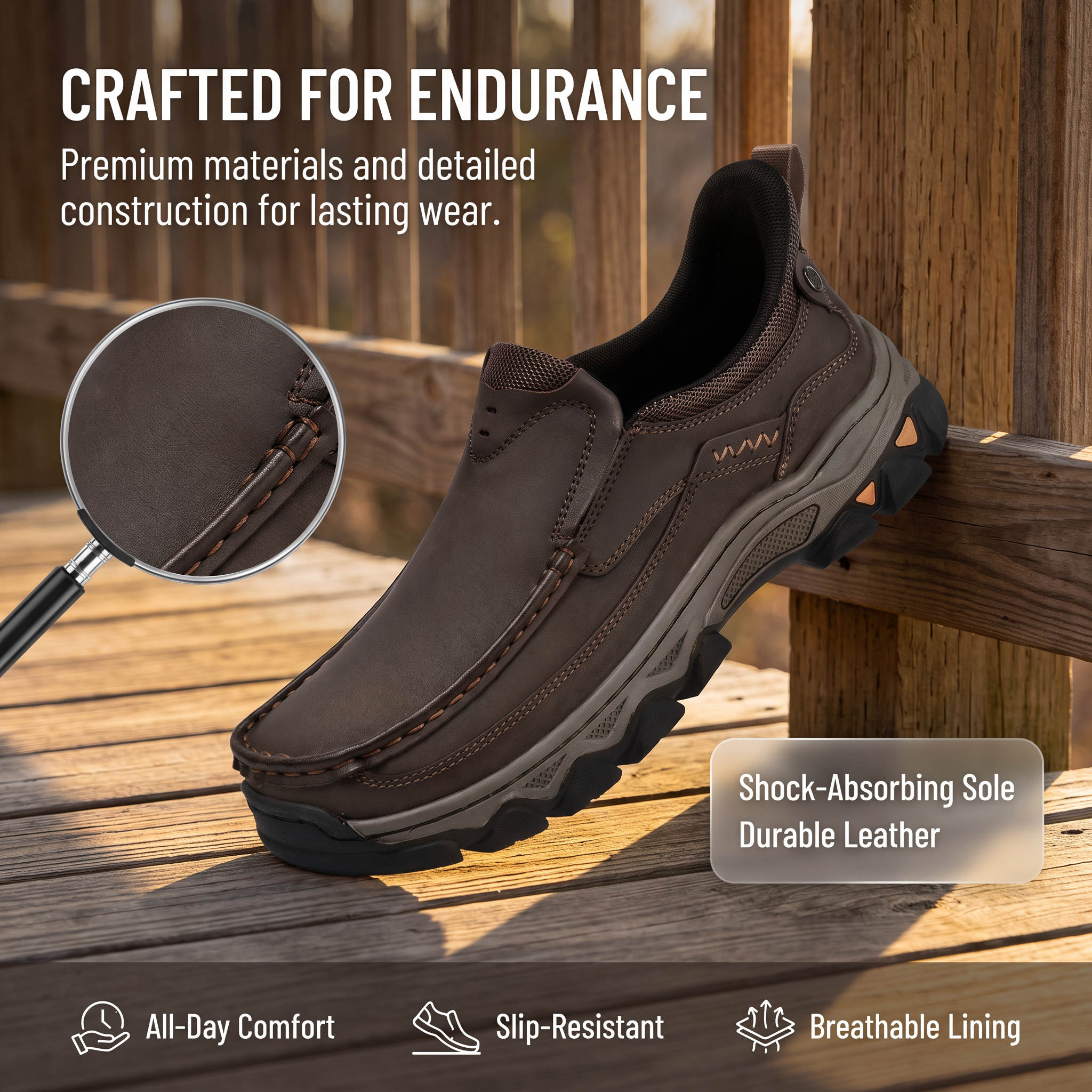 ⏰Last Day! 45% OFF  🔥GARB® Men’s Leather Llip-on Hiking Shoes